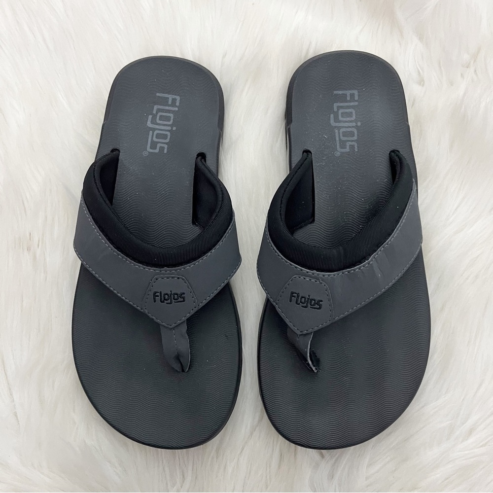 Flojos Black Flip Flop Sandals